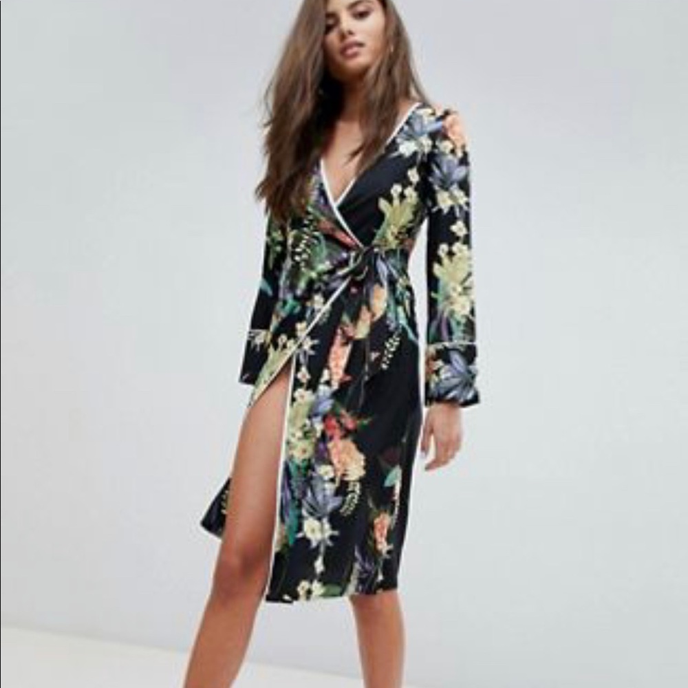 Boohoo Floral Wrap Dress